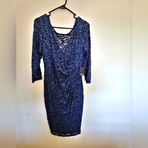 NWT navy blue sequin dress size 14